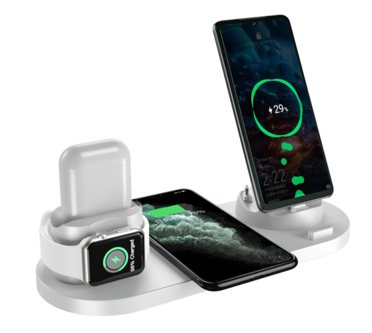 Wireless Charger For IPhone Fast Charger For Phone Fast Charging Pad For Phone Watch 6 In 1 Charging Dock Station - Thumbnail 9