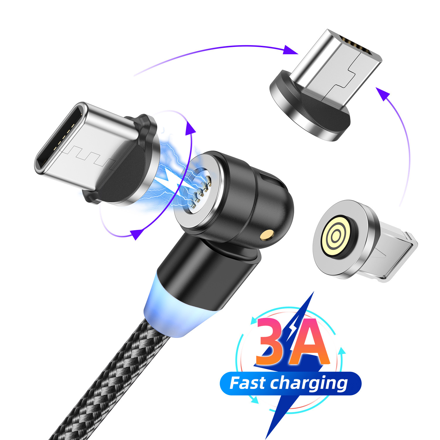 Mobile Phone Charging Three-in-one Magnetic Data Cable - Thumbnail 6