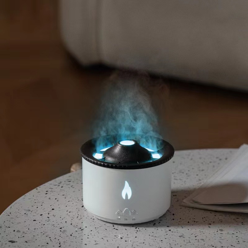 New Creative Ultrasonic Essential Oil Humidifier Volcano Aromatherapy Machine Spray Jellyfish Air Flame Humidifier Diffuser - Thumbnail 13