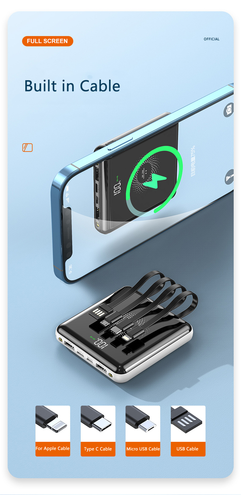 20000mAh Fast Charging Power Bank Mini Portable - Thumbnail 7