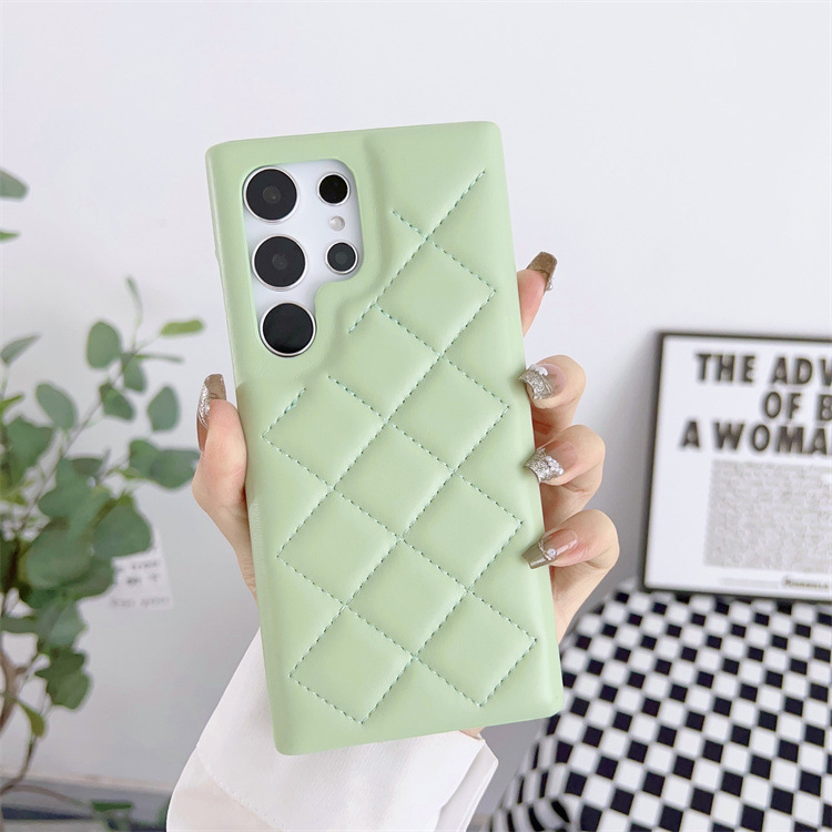 Diamond Plaid Phone Case Leather Phone Protective Case - Thumbnail 8