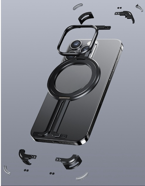 Metal Airbag Anti-fall Shell Phone Case Protective Shock Absorption Aerospace Grade Aluminum Holder Cover - Thumbnail 14