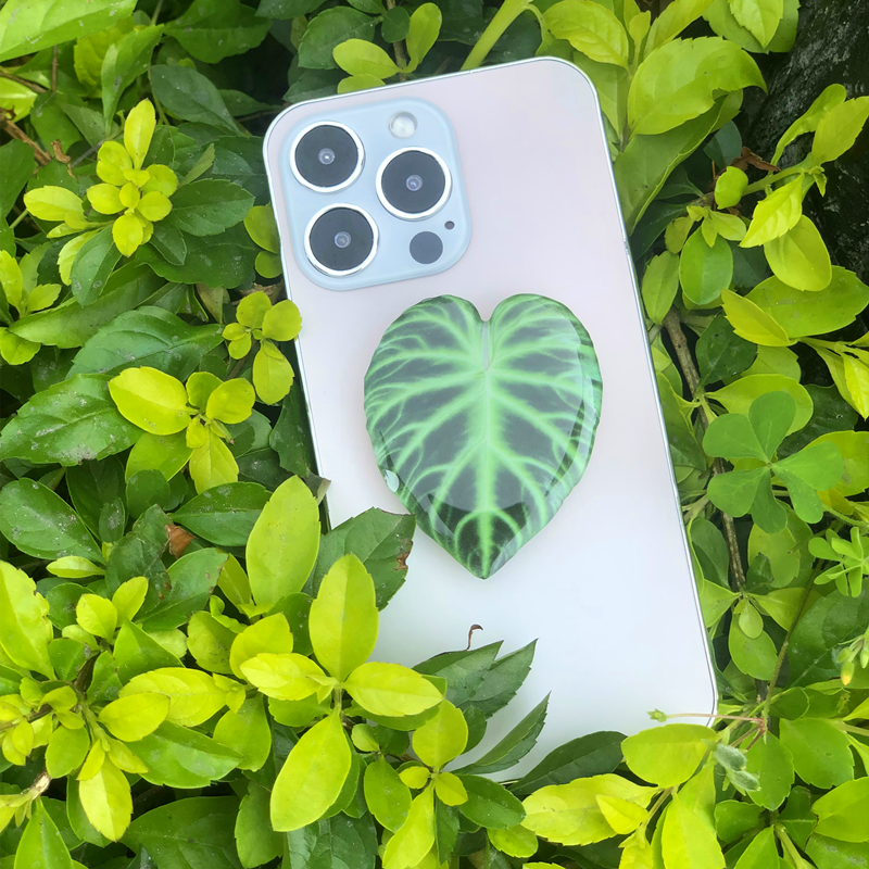 Cute Green Leaves Smartphone Holder Finger Stand Support For Phone Handband - Thumbnail 4